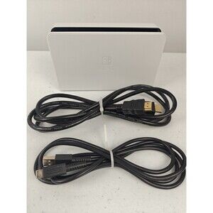 Nintendo Switch Dock - White Oled (HAC-007) With OEM Power Cable And HDMI Cable